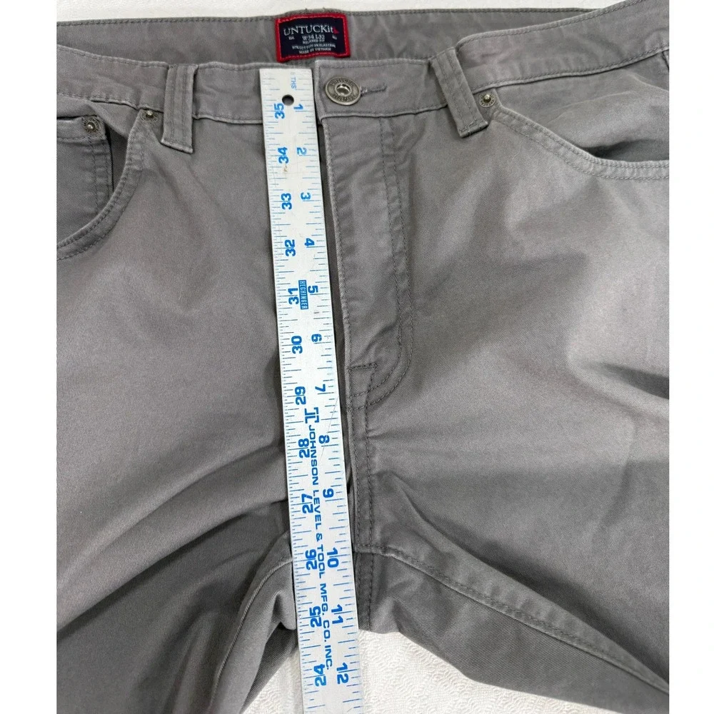 UNTUCKit Pants Mens 34 Don Santiago Grey Golf Office Relaxed Fit Stretch EUC